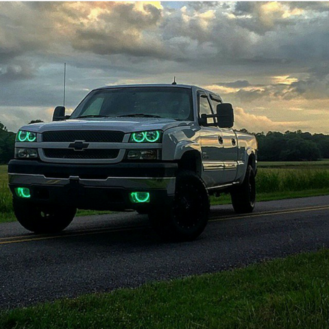 03-07 Chevrolet Silverado 4 Ring Headlight Halo Build
