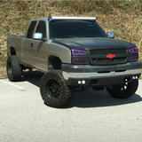 03-07 Chevrolet Silverado 4 Ring & Top & Bottom Perimeter Halo Headlight Build