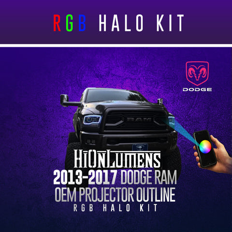 2013-2017 Dodge Ram OEM Projector Outline RGB Halo Kit