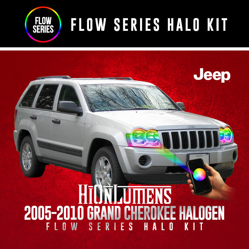 2005-2010 Jeep Grand Cherokee (Halogen) Flow Series Halo Kit