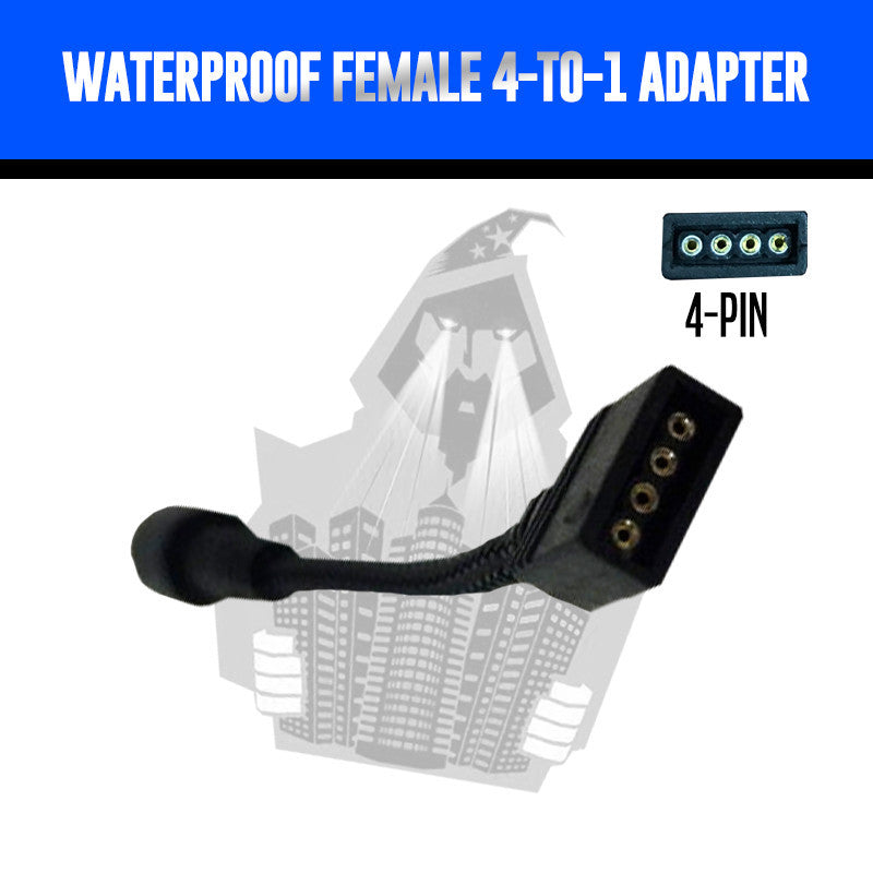Waterproof Female > 4-to-1 Adapter